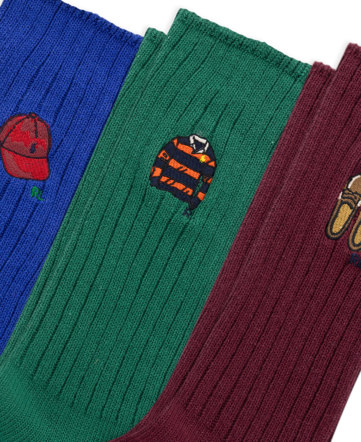 Polo Ralph Lauren Men's 3-Pack Novely Embroidered Socks Gift Box