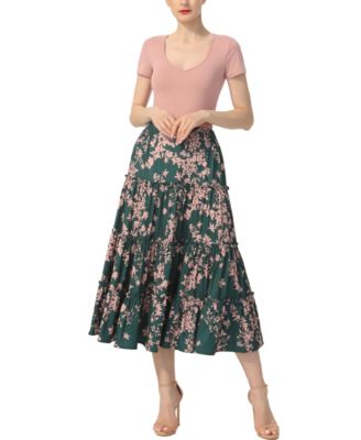 Women's Tiered Midi Skirt