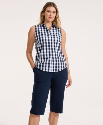 Women's Sport Knit High Rise Elastic Waist Capri Pants