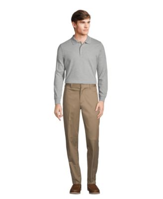 Men's School Uniform Long Sleeve Interlock Polo Shirt