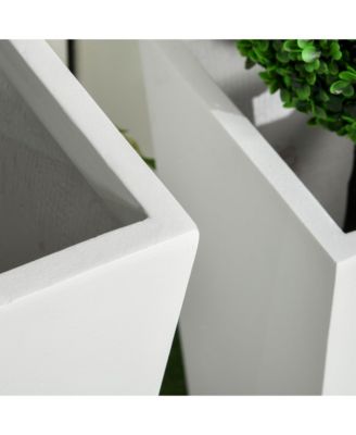 2-Pack MgO Flower Pots with Drainage Hole, Outdoor Planters