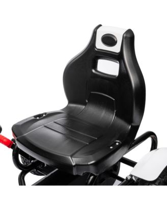 Kids Pedal Go Kart W/ Adjustable Seat, Rubber Wheels,