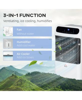 Mobile Air Cooler, Evaporative Ice Cooling Fan Humidifier Unit
