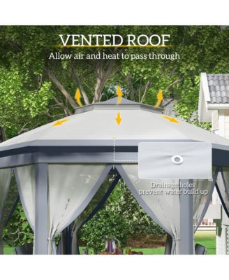 13' x 13' Pop Up Gazebo with 6 Zippe Mesh Netting,