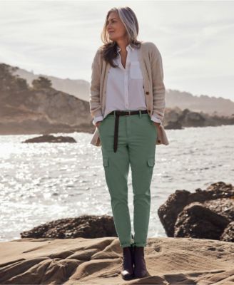 Women's Mid Rise Slim Cargo Chino Pants