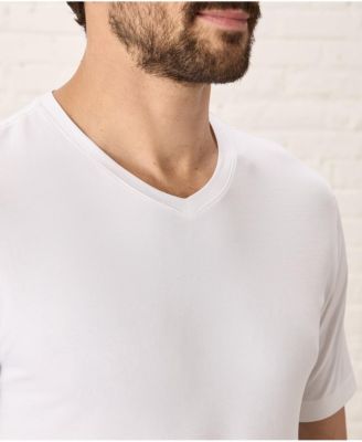 Men's Organic Cotton Luxe Stretch Jersey Slim V-Neck Tee