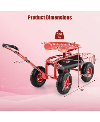 Garden Cart Rolling Work Seat