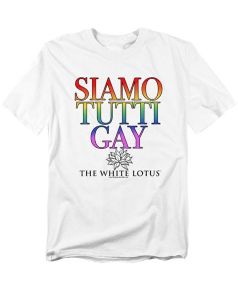 Мужская футболка Logovision The White Lotus White Lotus Siamo Tutti Gay, цвет: Белый