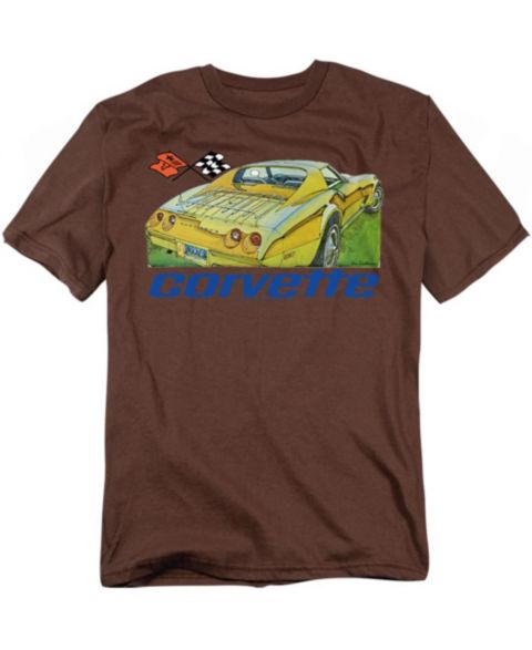 Мужская футболка Corvette Chevy Chevrolet 74, цвет: Кофейный