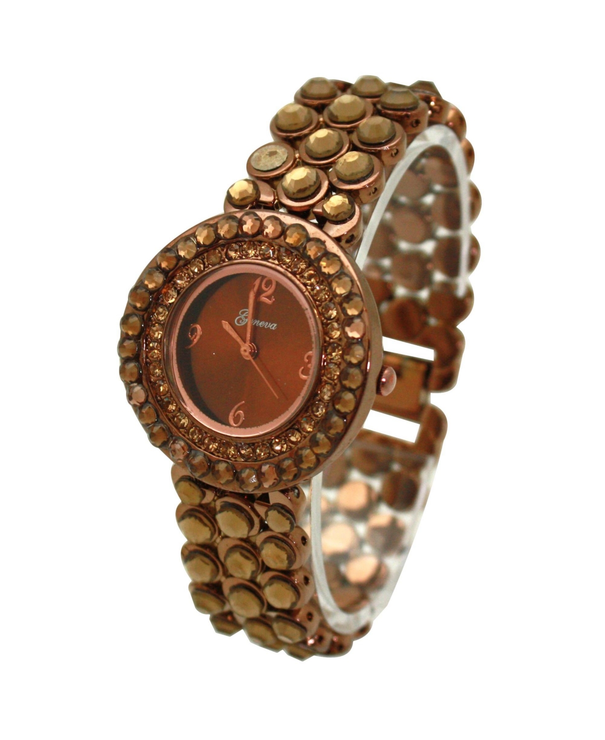 Olivia Pratt Copper Shiny Rhinestones Metallic Women Watch
