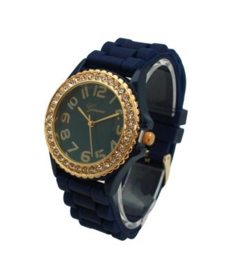 Navy Every Day Silicone and Rhinestones Colorful Women Watch