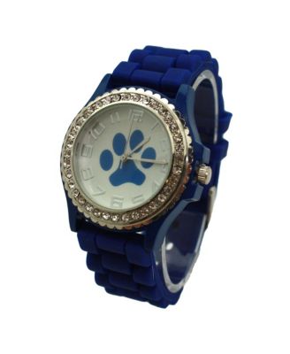 Blue Every Day Silicone Paw and Rhinestones Colorful Women Watch