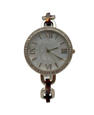 Brown Bracelet Style Metal and Tortoise Women Watch