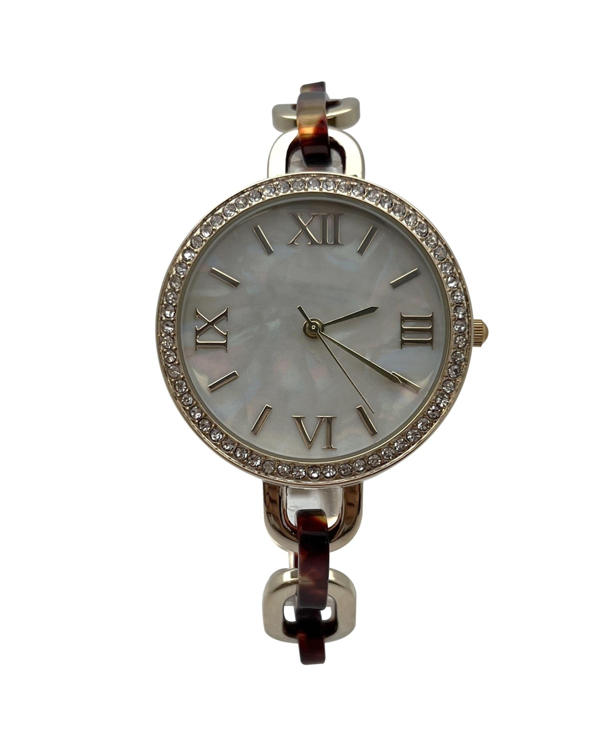 Olivia Pratt Brown Bracelet Style Metal and Tortoise Women Watch