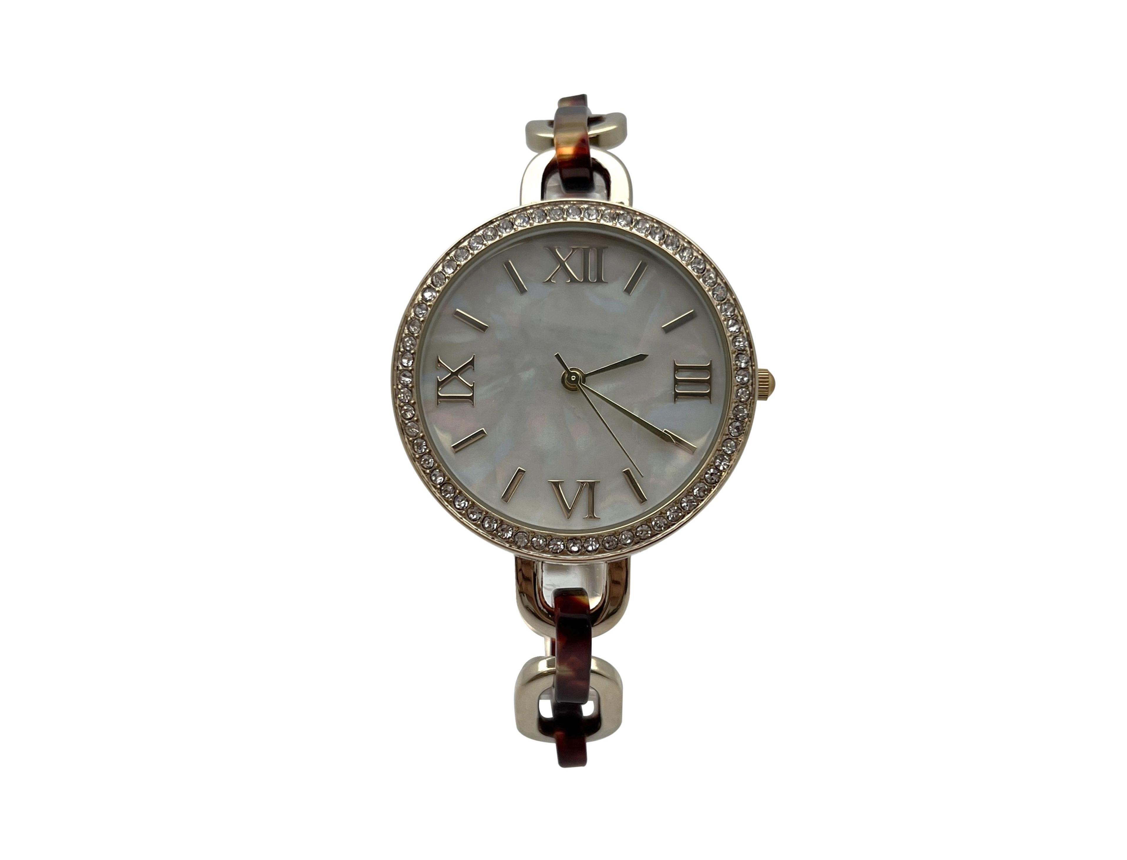 Olivia Pratt Brown Bracelet Style Metal and Tortoise Women Watch