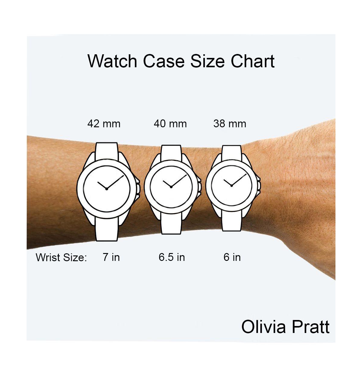 Olivia Pratt White Heart Print Face Leather Strap Watch