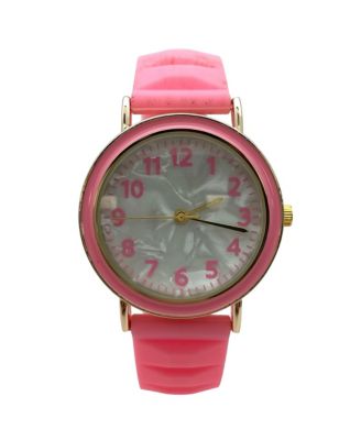 Solid Vibrant Color Everyday Silicone Women Watch, Pink