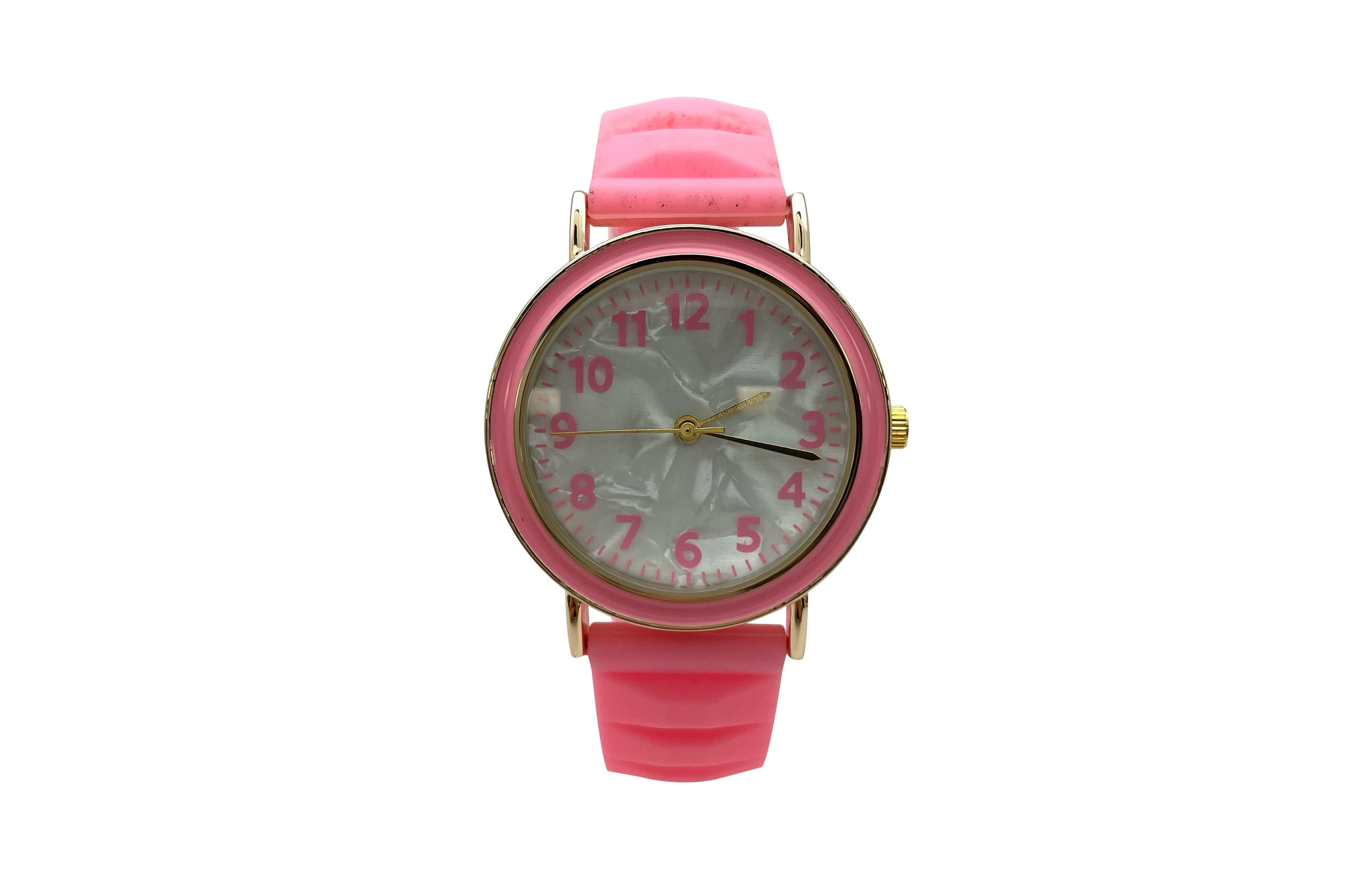 Olivia Pratt Solid Vibrant Color Everyday Silicone Women Watch, Pink