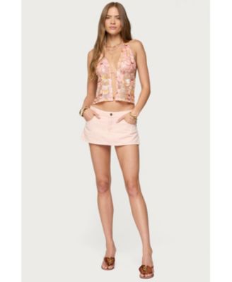 Women's Mermaid Backless Sequin Split Front Top