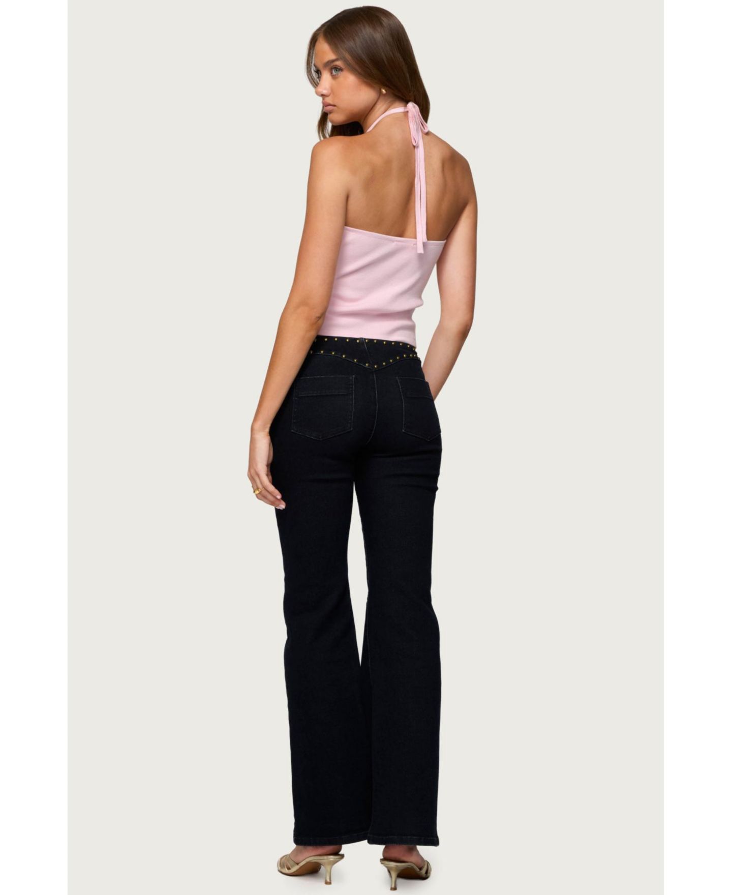 Женский топ Edikted Hollis Knit Halter, цвет: Светлый розовый — фото 3