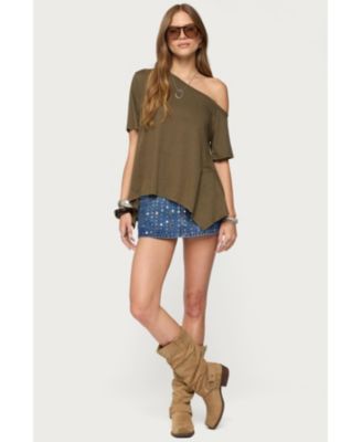 Womens Josy Off Shoulder Handkerchief Top