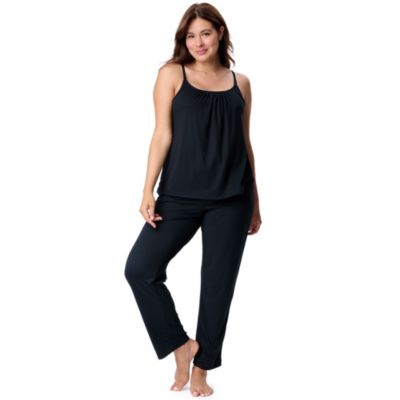 Motherhood Women's Maternity Sleeveless Swing Nursing Cami with Foldover Waistband Pant Sleep Set