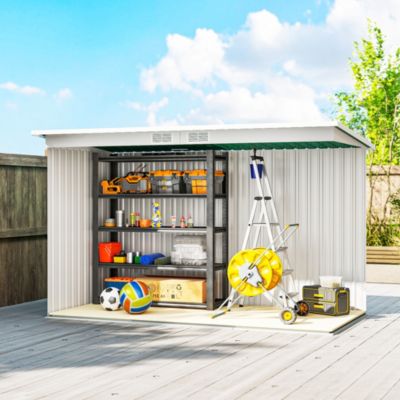 9&#39; x 4&#39; Metal Outdoor Storage Shed with Lockable Doors,