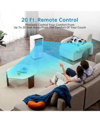 BTU, 3-in-1 with Dehumidifier, Timer & Remote+Portable Air Conditioner for Bedroom & RV, White/Black, LED Display