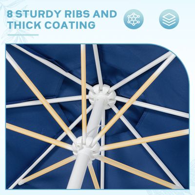 9FT Outdoor Patio Market Umbrella Aluminum Frame with Push Button Tilt Crank and 8 Steel Ribs, UV Protection Waterproof, for Garden Deck Backyard and Pool