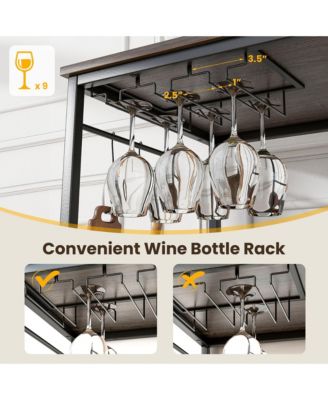 3-Tier Kitchen Island Kitchen Shelf Wine Coffee Bar Prep Table w/Bottom