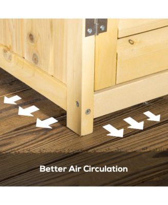 5&#39; x 3&#39; Wooden Garden Storage Shed with Asphalt Roof, Natural