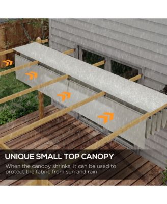 10'x12' Retractable Pergola with Wood Grain Aluminum Frame,