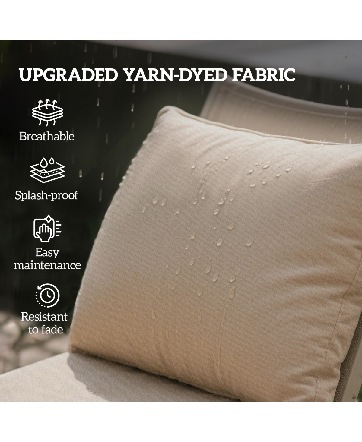 Outsunny 4 Outdoor Chair Cushions with Seat & Backrest, 24" x 24",