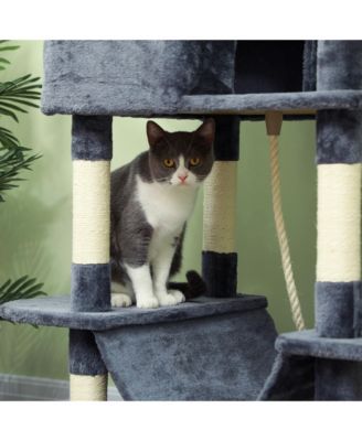 81" Cat Tree w/ Cat Scratching Posts for Large Adult Cats, Dark