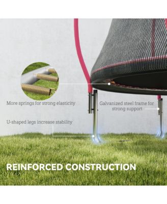 10ft Outdoor Trampoline with Net Enclosure, Curved Poles,