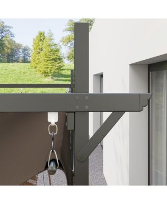 10' x 13' Metal Pergola with Retractable Canopy,