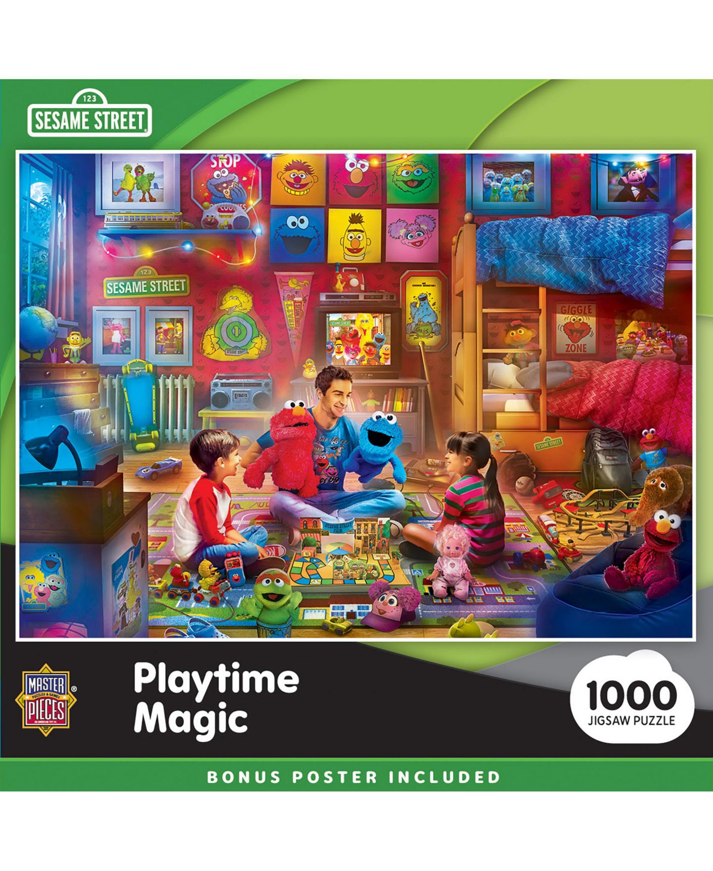 Пазл MasterPieces Puzzles Sesame Street Playtime, 1000 деталей, от 14 лет — фото 1