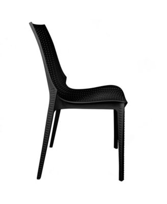 Kent Outdoor White Table With 2 Black Chairs Dining Set