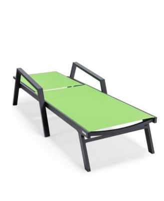 Lounge Chair With Armrests in Black Aluminum Frame, Set of 2