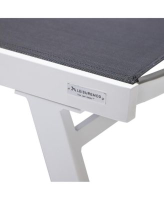 Lounge Chair With Armrests in White Aluminum Frame, Set of 2