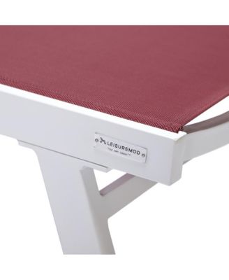 Lounge Chair With Armrests in White Aluminum Frame, Set of 2