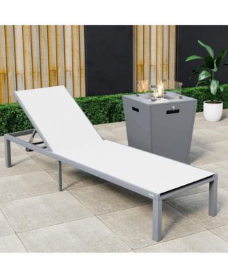 Grey Aluminum Outdoor Patio Chaise Lounge Chair