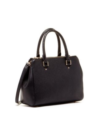 Black Leather Satchel Bag Classic Pebble Leather Handbag with Top Handles & Detachable Shoulder Strap