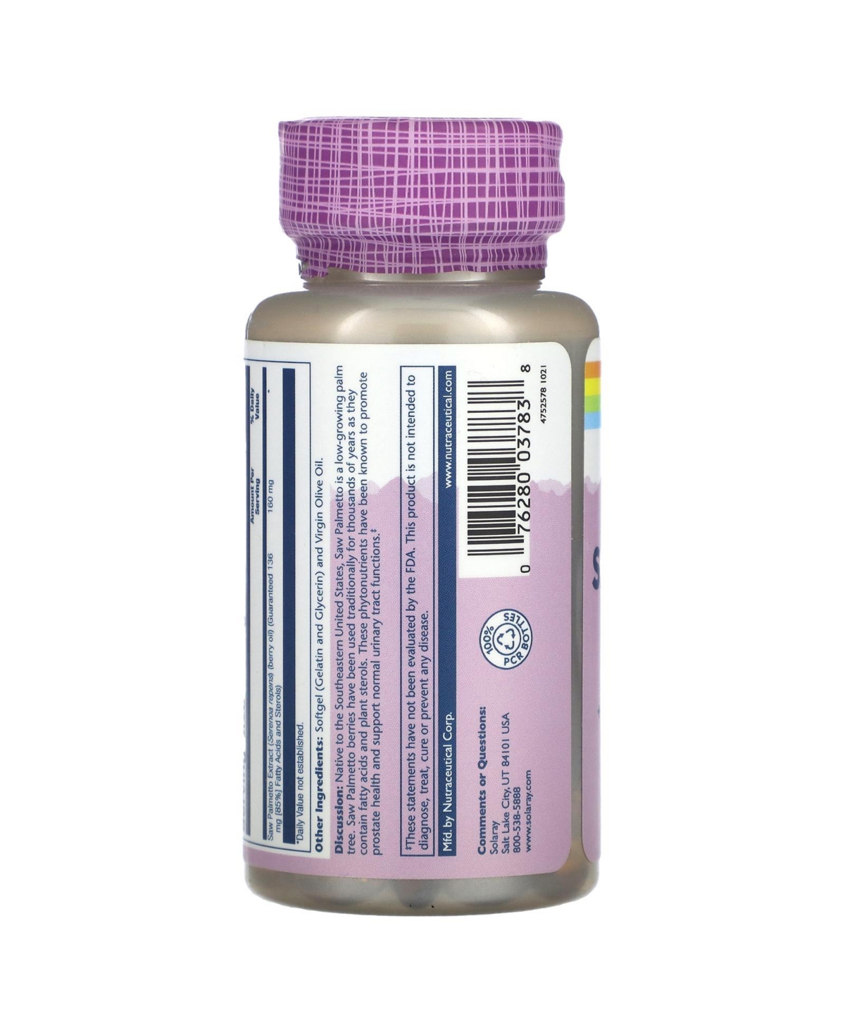 Solaray Vital Extracts Saw Palmetto 160 mg