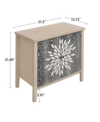 CASAINC 2-Door Carved Storage Cabinet with Adjustable shelf