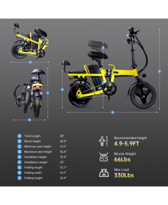 Foldable 500W Electric Bike, LED Display, Shock Absorption, Anti-Theft Alarm