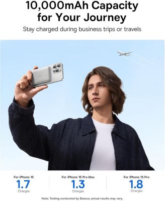 Picogo Magsafe Portable Charger 10000mAh 27W , 0.5" Ultra Slim Qi2 Certified 15W Wireless Power Bank