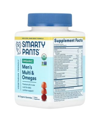 Organic  Men's Multi & Omegas Gummies  Raspberry  Orange  and Cherry  -  90