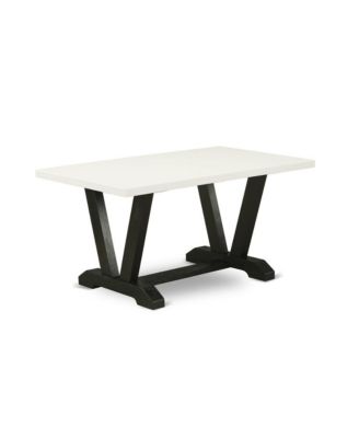 5-Pc Dining Table Set- 4 Upholstered Dining Chairs with Linen Fabric Seat and Stylish Chair Back