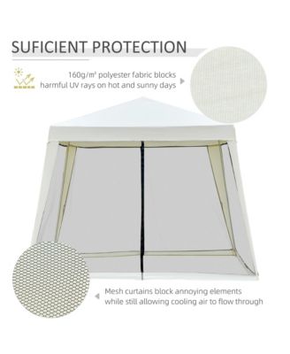 Outdoor Sun Shade Gazebo Canopy Tent with Mesh Screen Walls